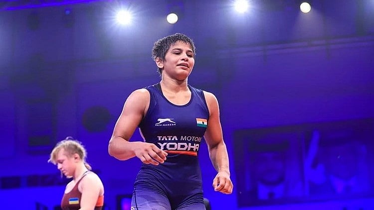 Photo: X : Antim Panghal during her round of 16 bout in the Paris Olympics 2024.